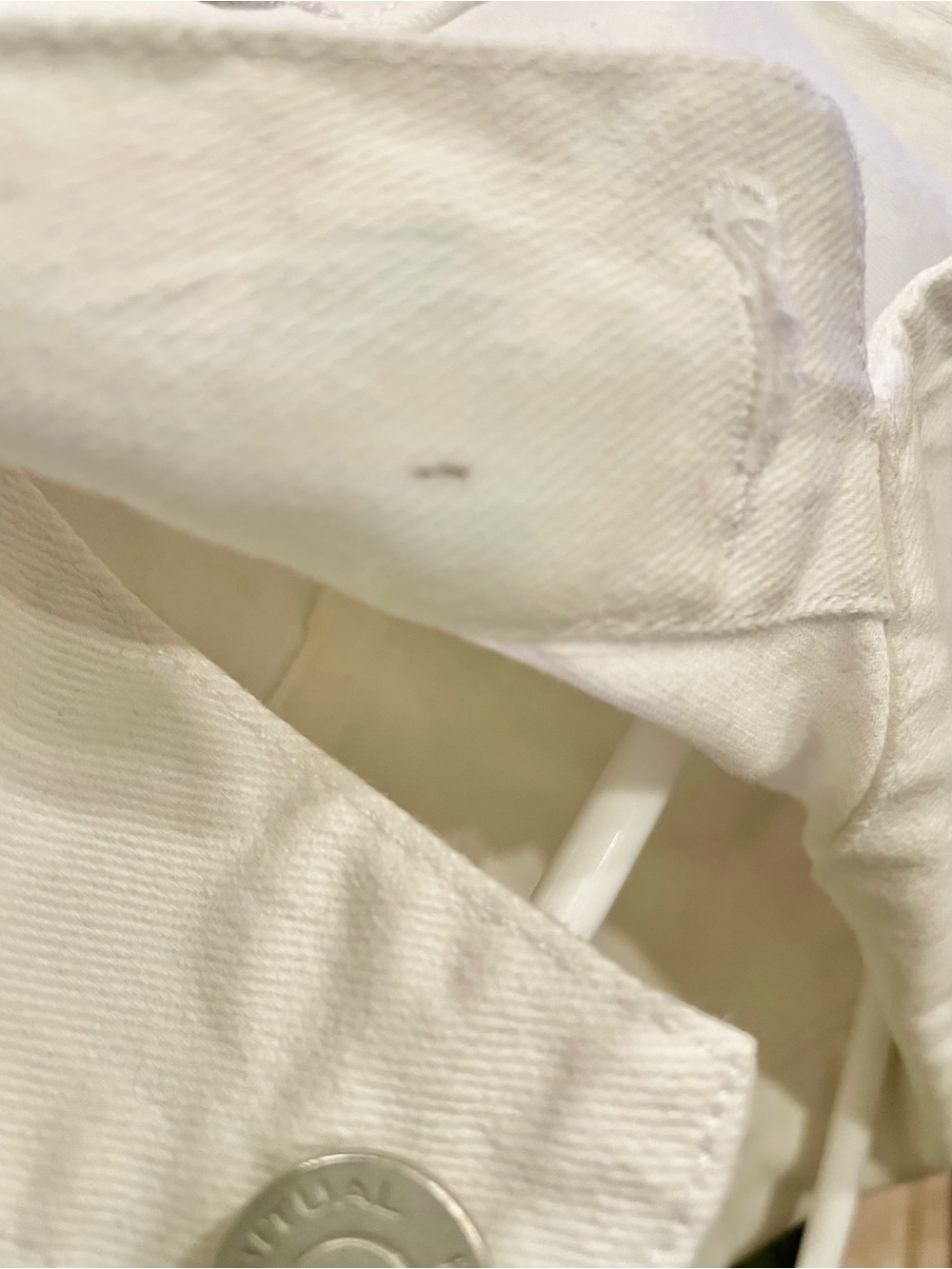 Habitual White Denim Dress Button Front Casual Chic Size Medium - Picture 9 of 9